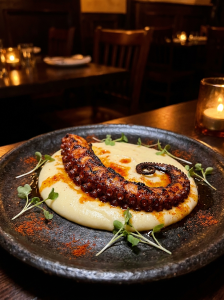 Pulpo a la brasa con parmentier de patata - 42 St Rivas Vaciamadrid